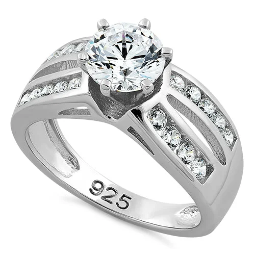 Sterling Silver Round Cut CZ Ring