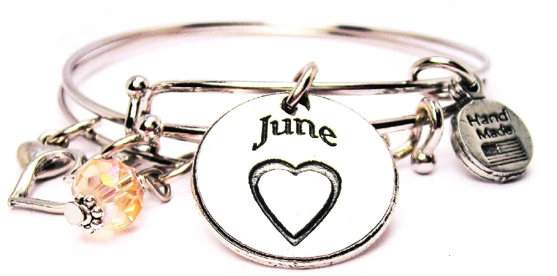 June Circle Expandable Bangle Bracelet Set