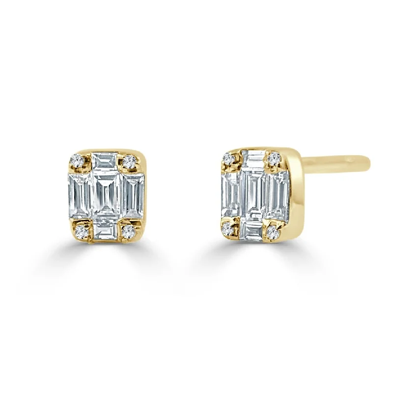 Joelle Diamond Baguette 1/4ct TDW Studs Earrings 14K Rose Gold