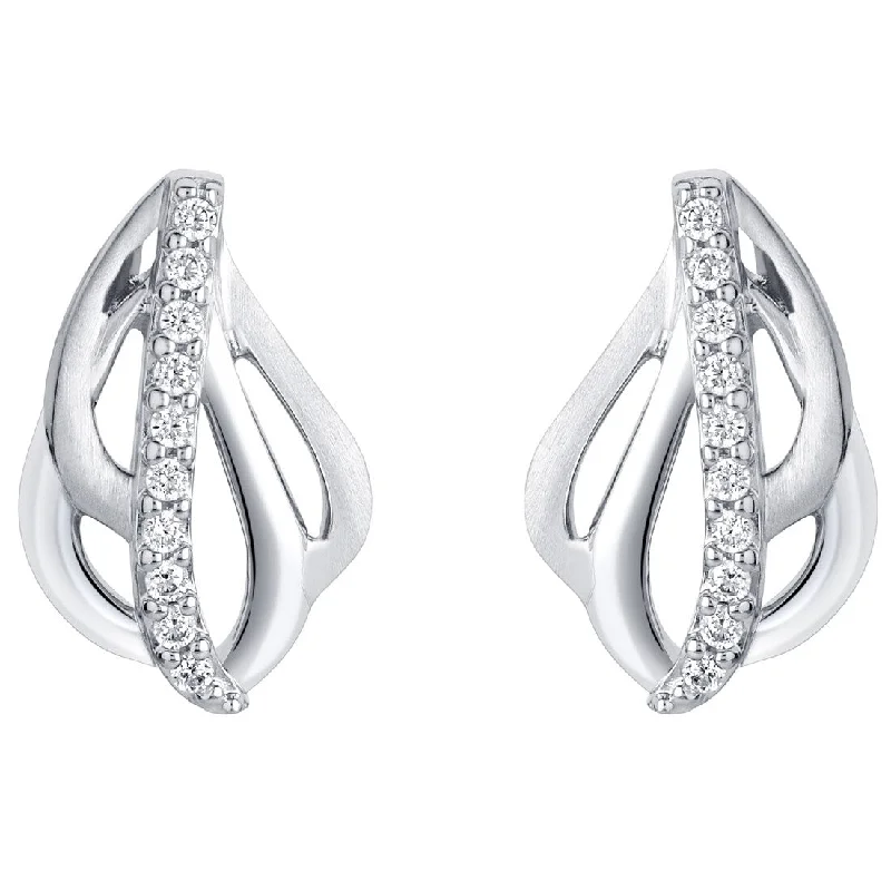 Sterling Silver Cubic Zirconia Infinite Loop Earrings