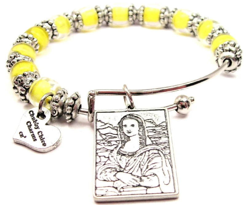 Mona Lisa 9mm Glass Beaded Single Bracelet